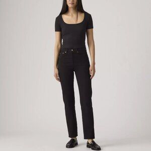 Levi's High Rise Wedgie Straight - Soft Black, 25W, NWOT